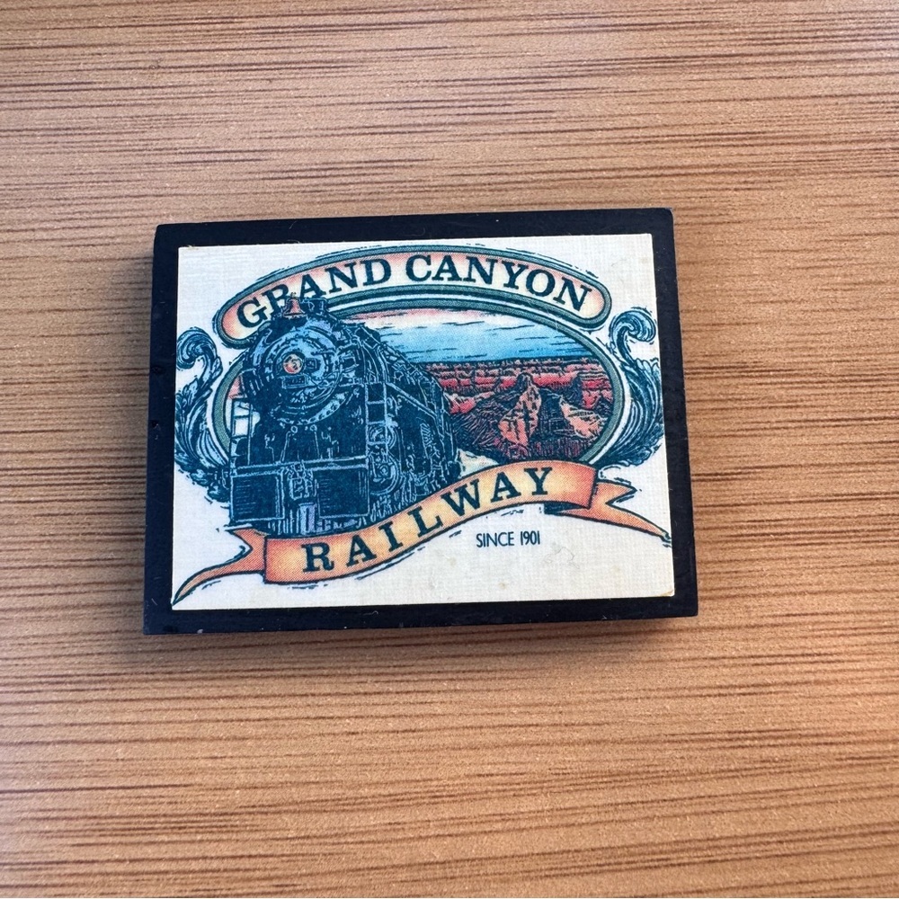HTF-Grand Canyon Railway‎ Souvenir Tourism Refrigerator Fridge Magnet- 90's